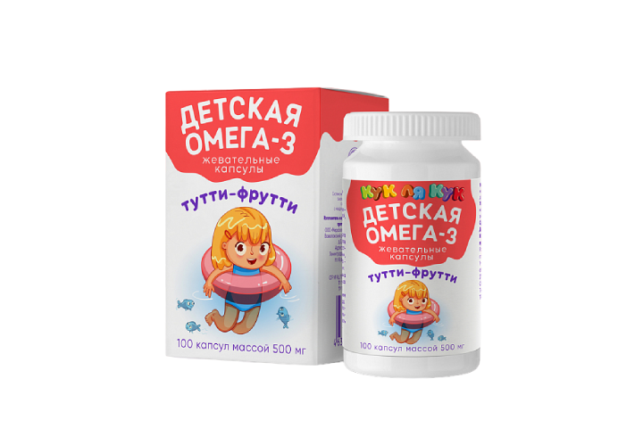 Ирисфарма Омега-3 д/дет 3+ капс жев №120 тутти-фрутти