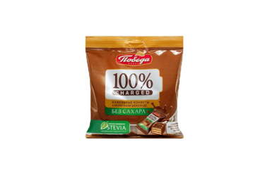 Победа Вкуса Charged Конфеты вафельные б/сах в молоч/шок 150г