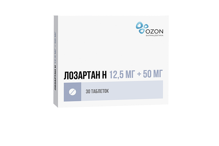 Лозартан-Н 12,5мг+50мг табл п/пл/о №30
