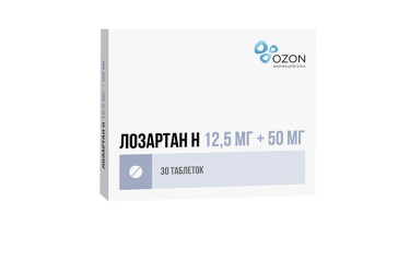 Лозартан-Н 12,5мг+50мг табл п/пл/о №30