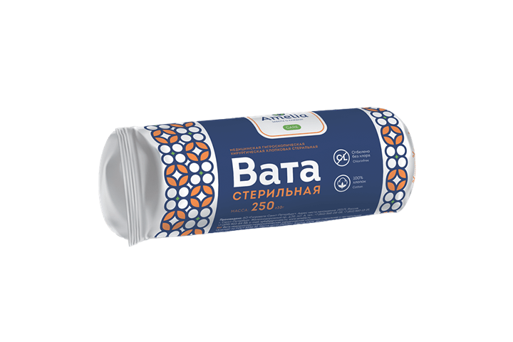 Вата хирург стер 250г Амелия