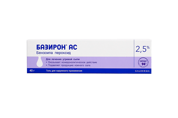 Базирон АС 2,5% гель д/нар прим 40г