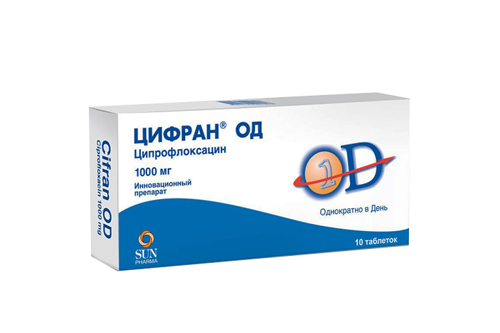 Цифран ОД 1000мг табл п/пл/о пролонг №10