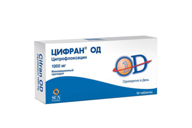Цифран ОД 1000мг табл п/пл/о пролонг №10