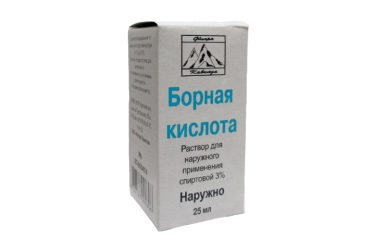 Борная к-та 3% р-р спирт 25мл фл/пласт №1 инд/уп