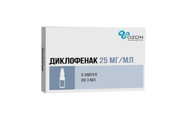 Диклофенак 25мг/мл р-р в/м 3мл амп №5