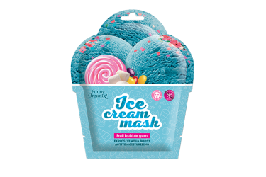 Funny Organix Fruit Bubble Gum Маска-мороженое д/лица охлажд Ледяное увлажн ткан 22г
