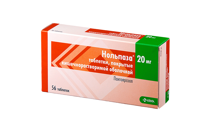 Нольпаза 20мг табл п/о кш/раств №56