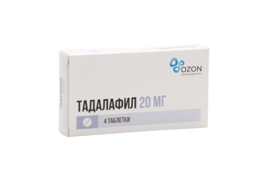 Тадалафил 20мг табл п/пл/о №4