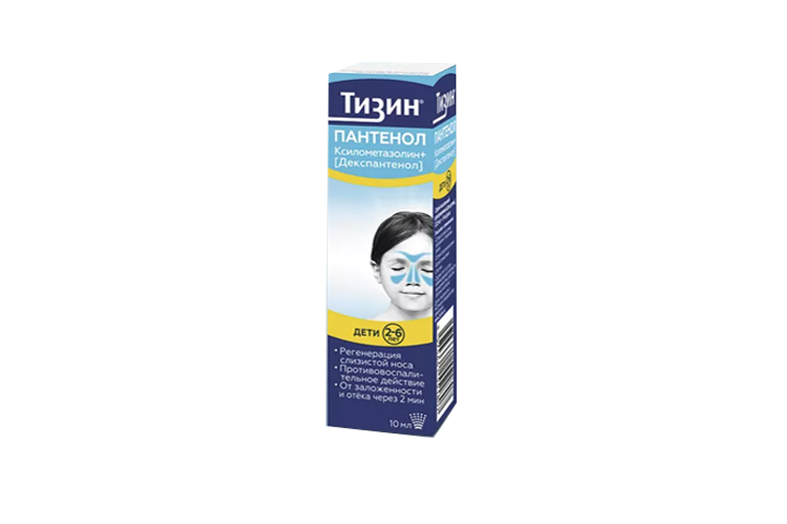 Тизин ПАНТЕНОЛ 0,05мг+5мг/доза спрей наз 10мл/80доз