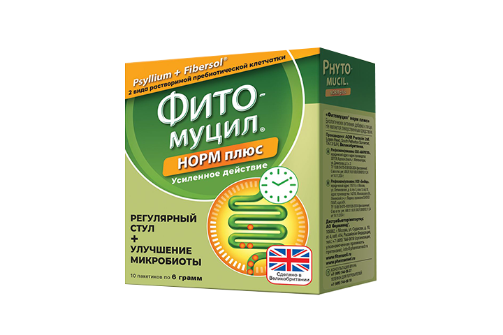 Фитомуцил Норм Плюс пор д/пр внутрь 6г пак №10