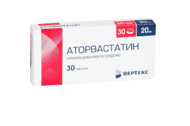 Аторвастатин-ВЕРТЕКС 20мг табл п/пл/о №30