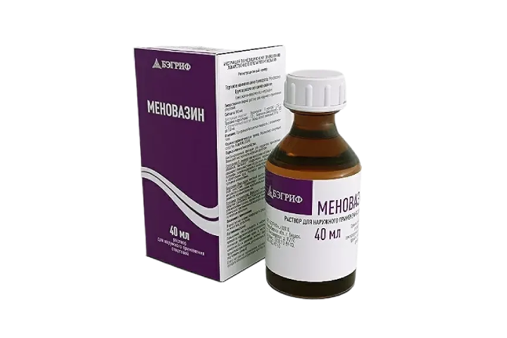 Меновазин р-р спирт д/нар прим 40мл инд/уп