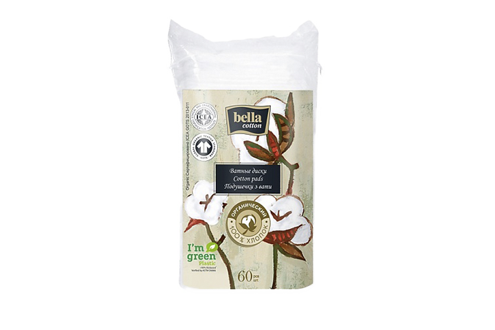 Белла ватные диски  bella cotton из органического хлопка эко-пакет 60шт