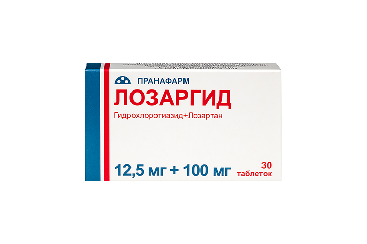 Лозаргид 12,5мг+100мг табл п/пл/о №30
