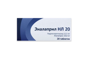 Эналаприл НЛ 12,5мг+20мг табл №20