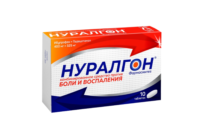 Нуралгон Фармасинтез 400мг+325мг табл п/пл/о №10