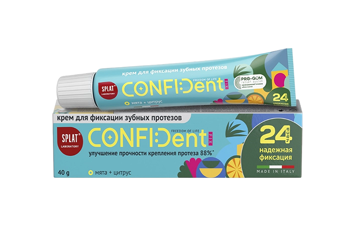 Сплат Confident Fix Крем д/фикс зуб/протезов 40г мята/цитрус