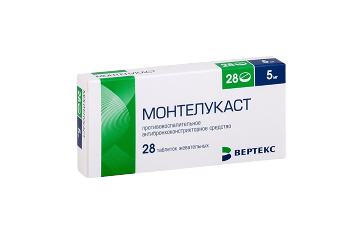 Монтелукаст-ВЕРТЕКС 5мг табл жев №28