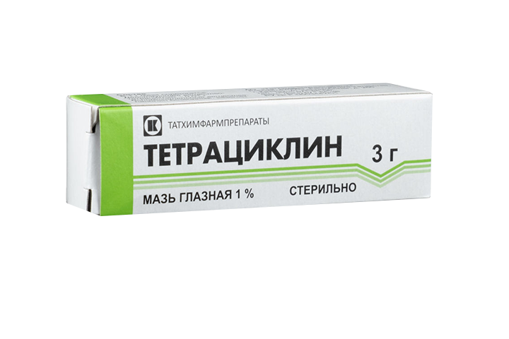 Тетрациклин 1% гл мазь 3г