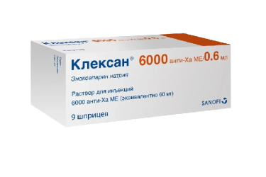 Клексан 6000 анти-Ха МЕ/0,6мл р-р д/и шпр №9