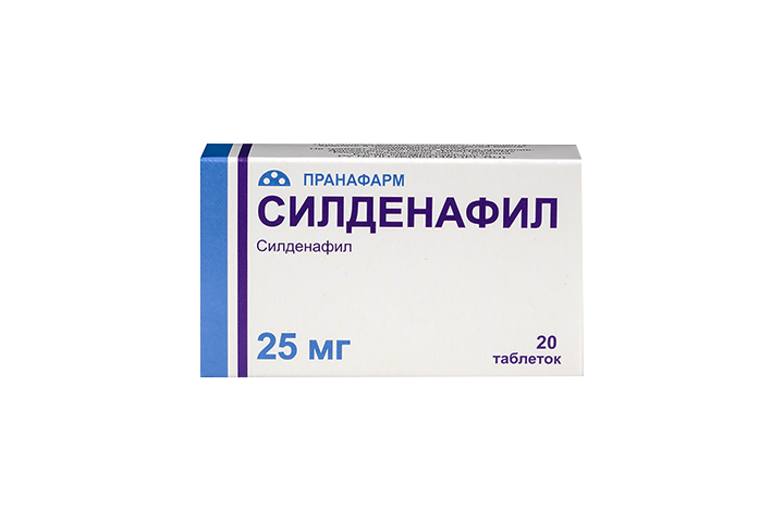 Силденафил 25мг табл п/пл/о №20