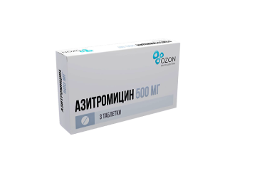 Азитромицин 500мг табл п/пл/о №3