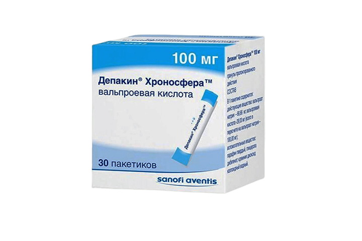 Депакин Хроносфера 100мг гран пролонг пак №30