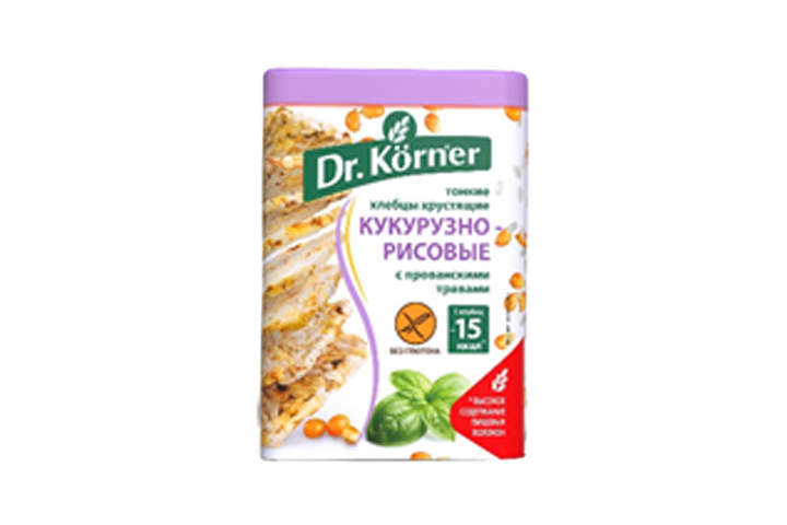 Dr.Korner Хлебцы кукурузно-рисовые с прованскими травами хрустящие 100г
