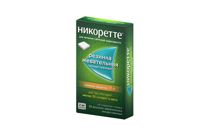 Никоретте Свежие фрукты 2мг жев резинка №30
