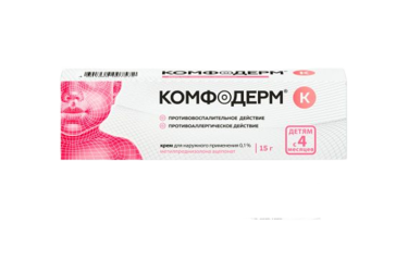 Комфодерм К для лечения дерматита у взрослых и детей, крем 0.1% 15 г