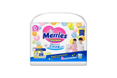 Меррис Подгузники-трусики дет р.XXL/15-28кг 26шт