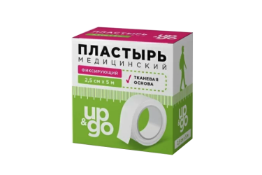 Пластырь мед Up&Go фиксир 2,5х500см ткан 1шт