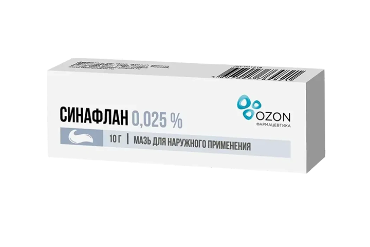 Синафлан 0,025% мазь д/нар прим 10г