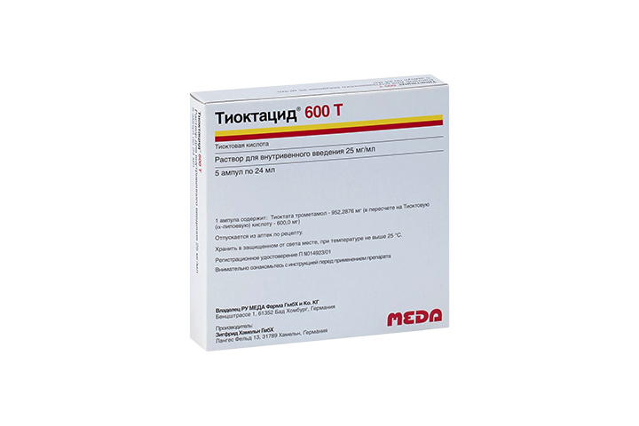 Тиоктацид 600Т 25мг/мл р-р в/в 24мл амп №5