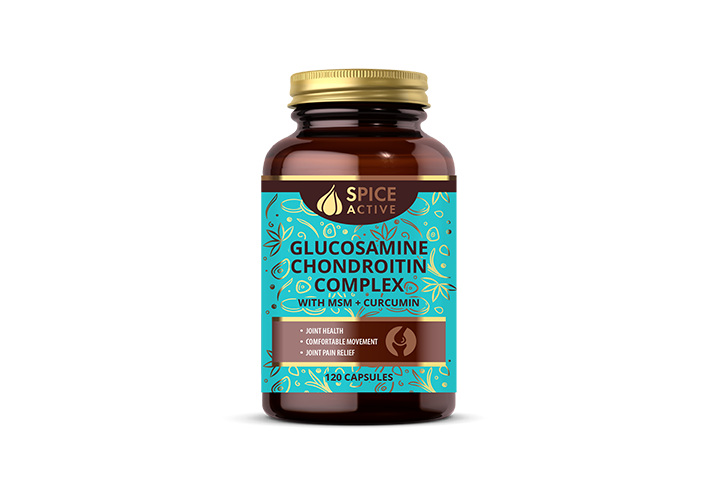 Spice Active Глюкозамин Хондроитин компл с МСМ+куркумин капс №120