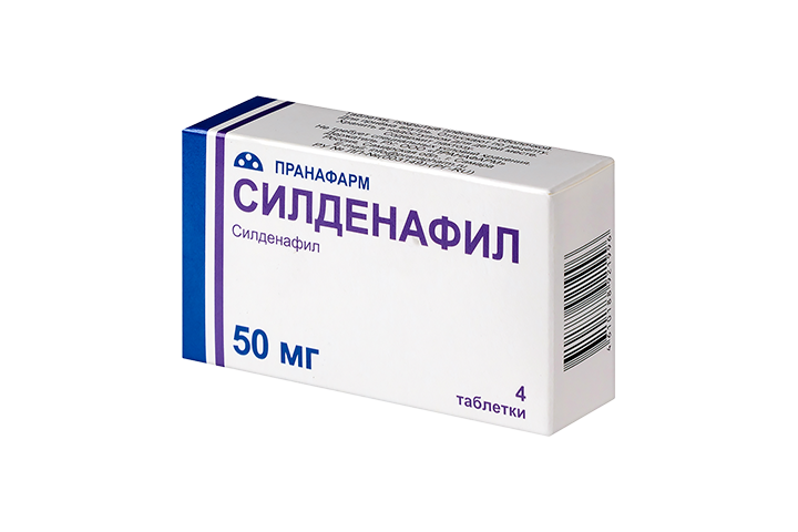 Силденафил 50мг табл п/пл/о №4