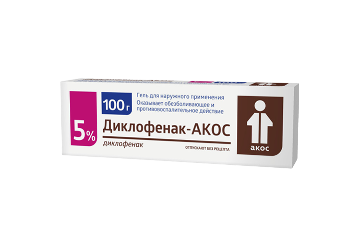 Диклофенак-АКОС 5% гель д/нар прим 100г
