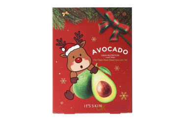 Holika Holika The Fresh Mask Sheet Avocado 5EA Набор новогодний ткан масок с авокадо