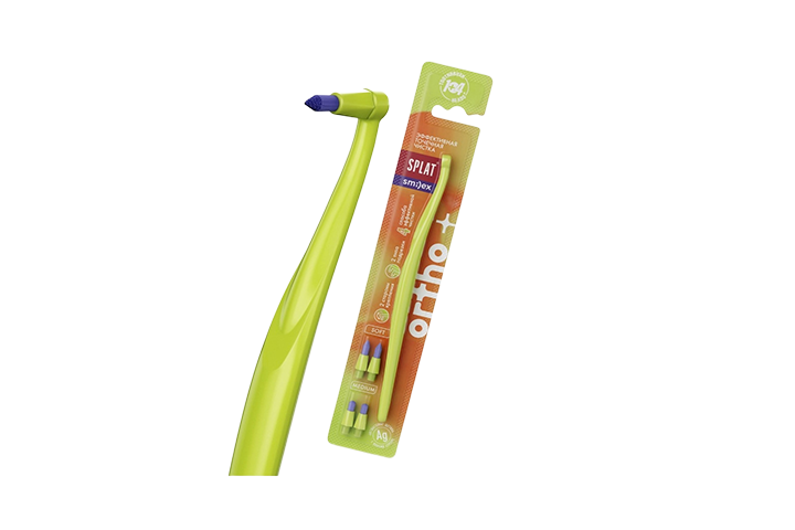 Сплат Smilex Ortho+ Зубная щетка монопучковая + смен/насад 4шт