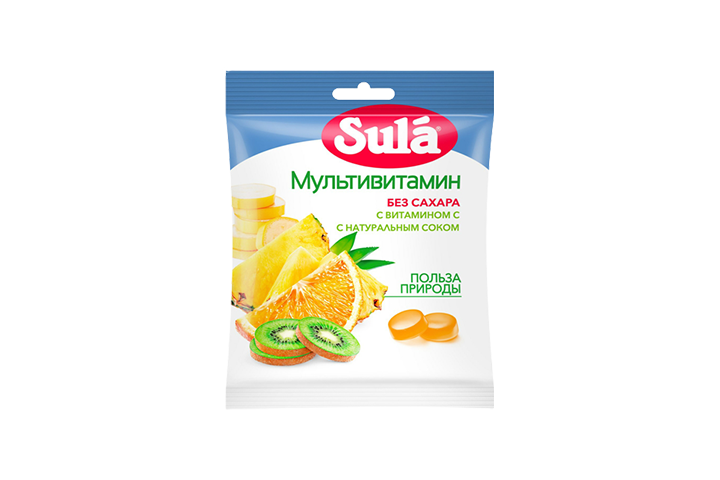 Зула леденцы б/сах мультивитамин 60г