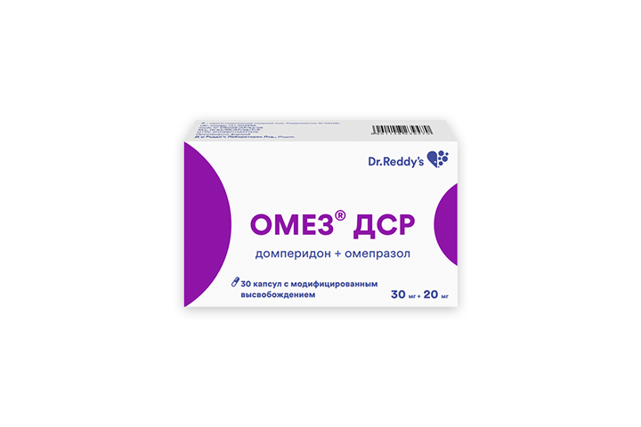 Омез ДСР 30мг+20мг капс с модиф высв №30