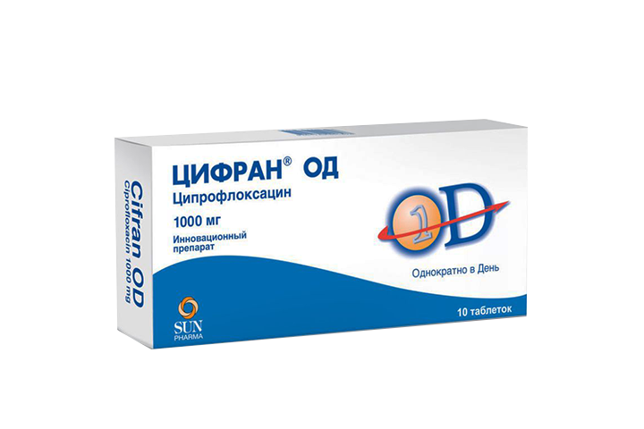 Цифран ОД 1000мг табл п/пл/о пролонг №10