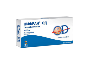 Цифран ОД 1000мг табл п/пл/о пролонг №10