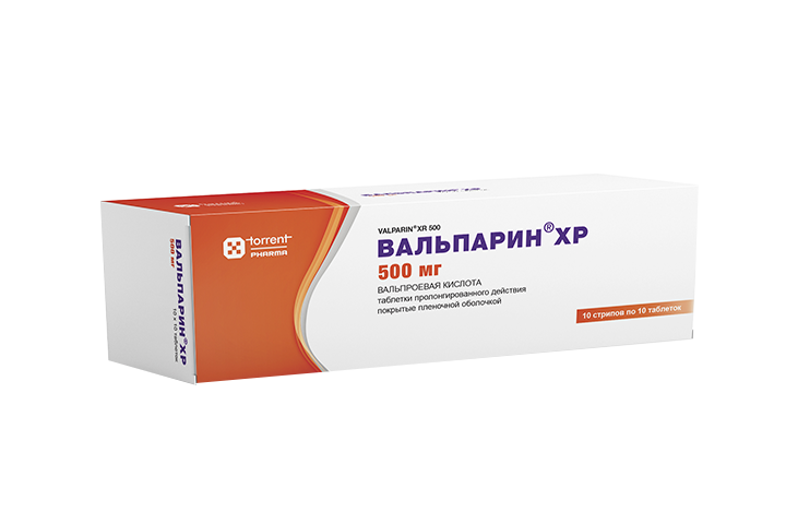 Вальпарин ХР 500мг табл п/пл/о пролонг №100