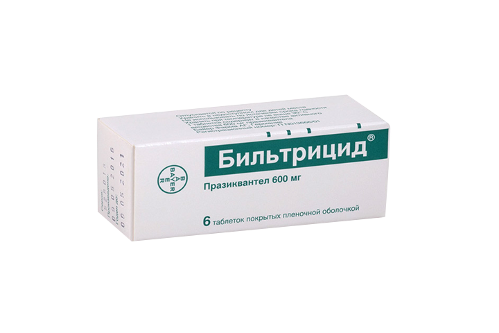 Бильтрицид 600мг табл п/пл/о №6