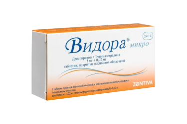Видора микро 3мг+0,02мг табл п/пл/о №24+4