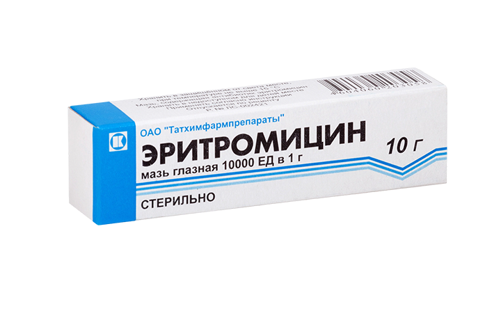 Эритромицин 10000ЕД/г гл мазь 10г