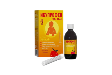 Ибупрофен 100мг/5мл сусп д/пр внутрь д/дет 100мл клубника