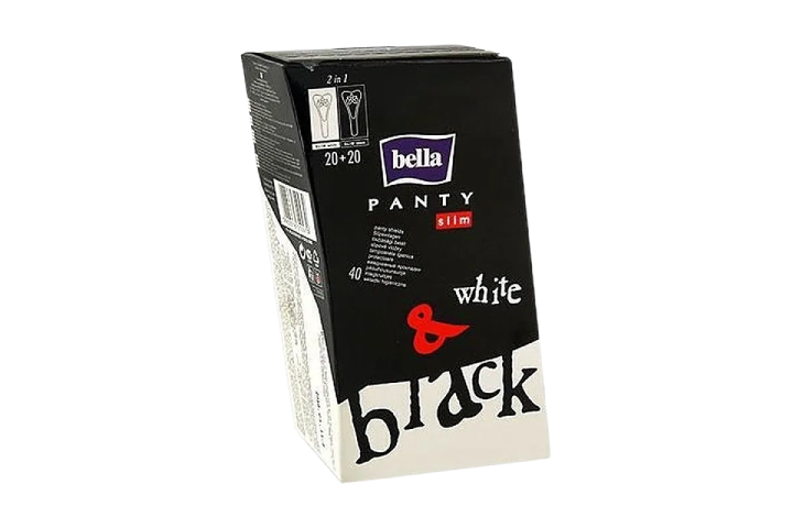 Белла Прокладки ежедн PANTY Slim Black&White 40шт